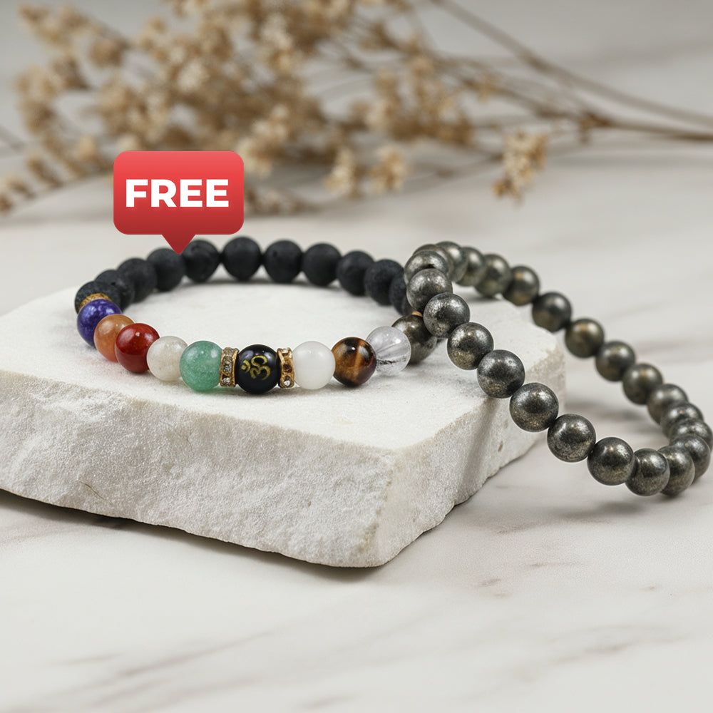 Navgrah Bracelet & Raw Pyrite Bracelet