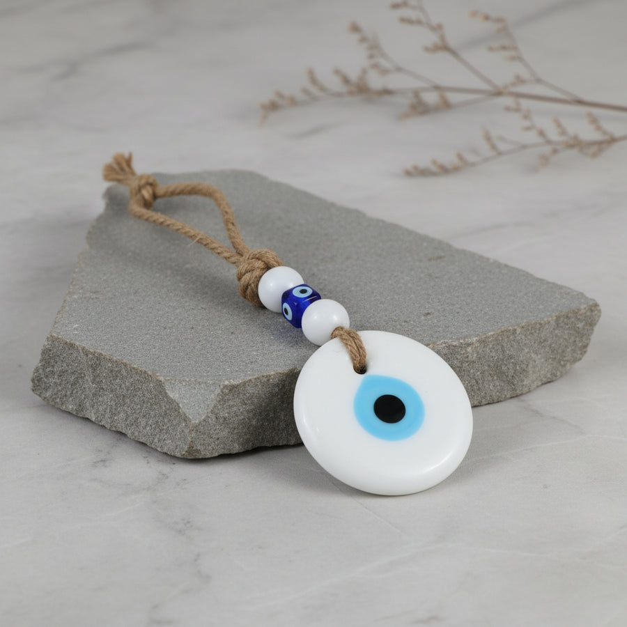 White Evil Eye Hanging