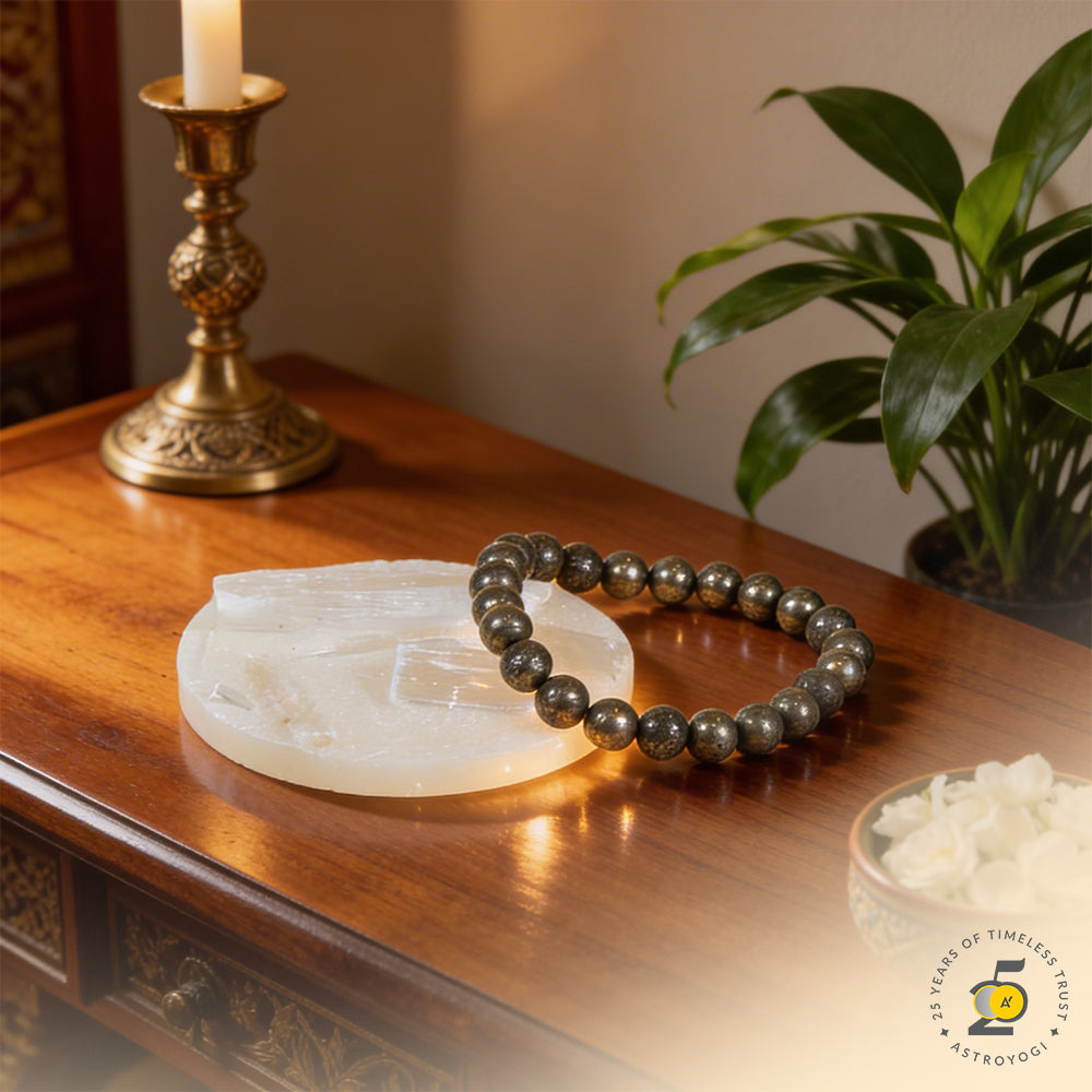 Raw Pyrite Bracelet with Charging Plate