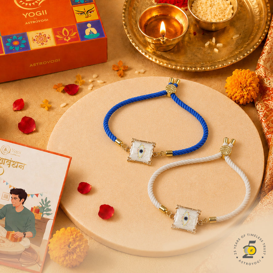 Evil Eye Pearl Rakhi Set