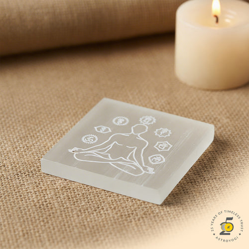 7 Chakra Selenite Plate