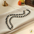 Karungali Beads Silver Cap Mala - 54 Beads, 6mm Govt. Certified