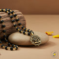 Gold-Plated Karungali Mala with Hanuman Kavach Pendant