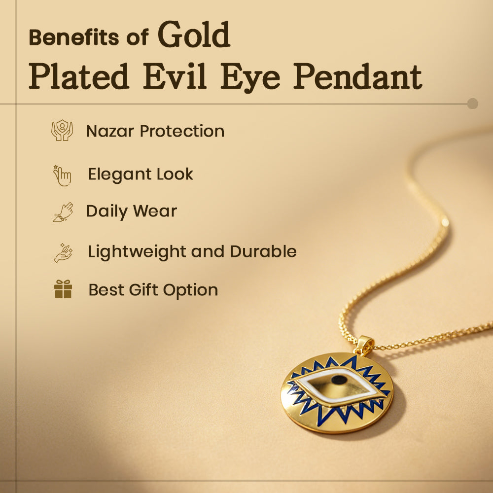 Gold Plated Evil Eye Pendant