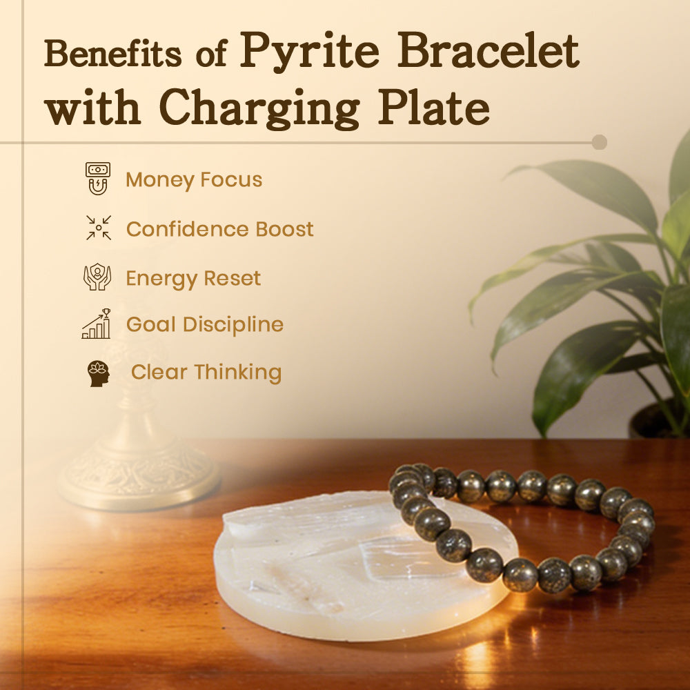 Raw Pyrite Bracelet with Charging Plate
