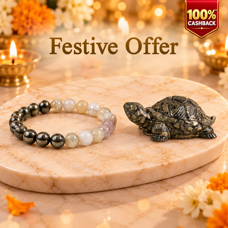 Dhan Varsha Bracelet and pyrite tortoise combo