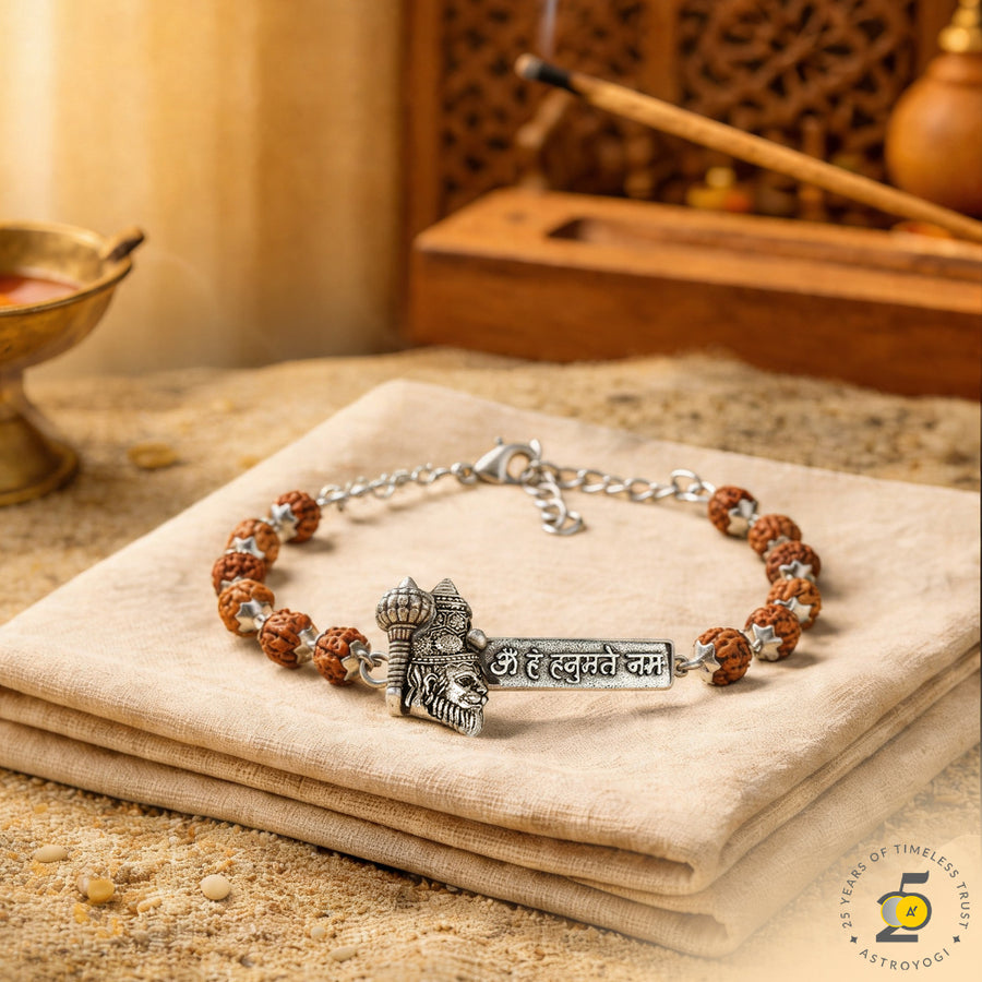 Rudraksha Hanuman Mantra Bracelet