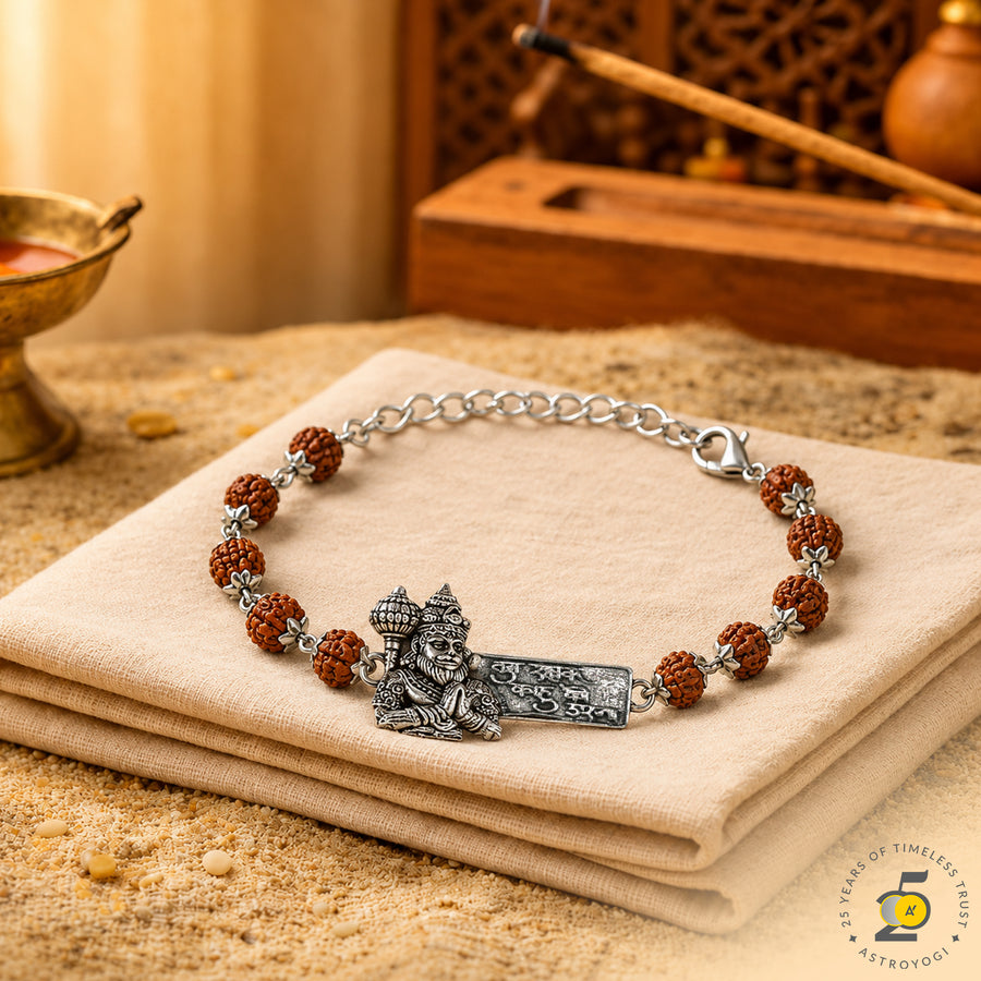 Rudraksha Hanuman Mantra Bracelet