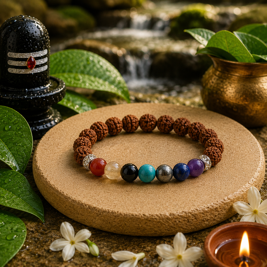 7 Chakra Rudraksha Bracelet