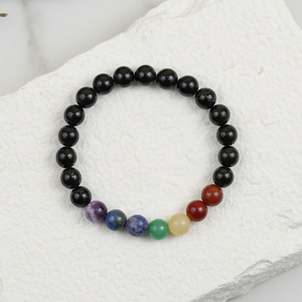 7 Chakra Black Tourmaline Bracelet