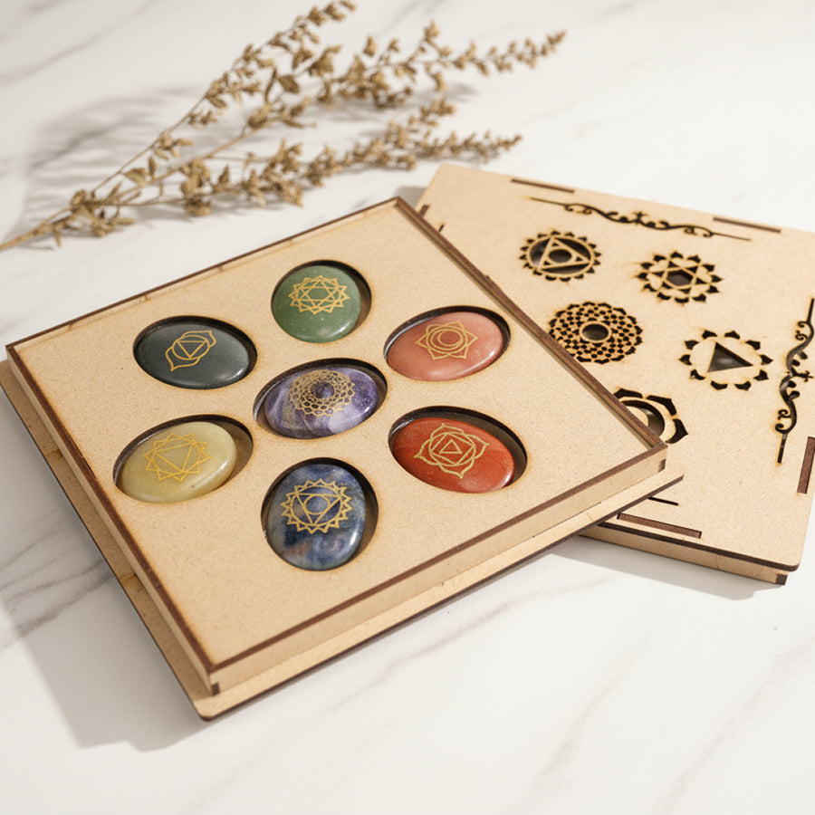 7 Chakra Palm Stone Set