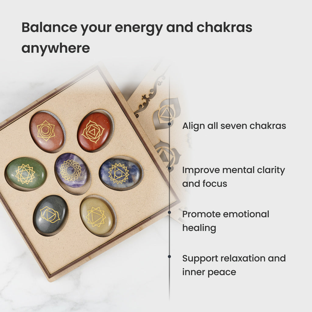 7 Chakra Palm Stone Set