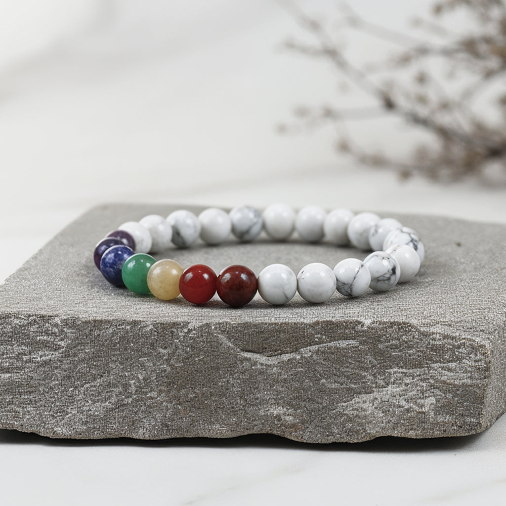 Howlite 7 Chakra Bracelet