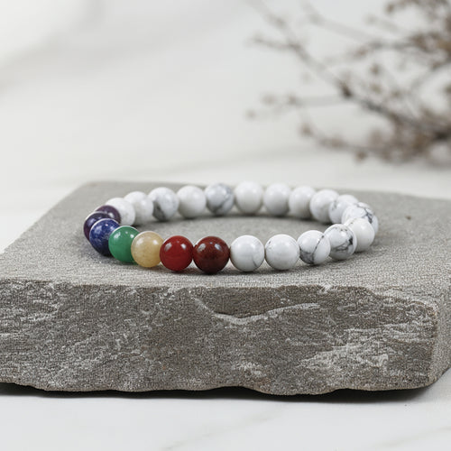 Howlite 7 Chakra Bracelet
