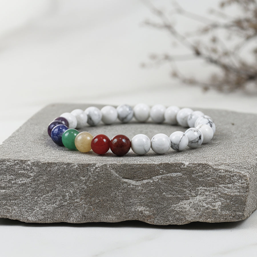 Howlite 7 Chakra Bracelet