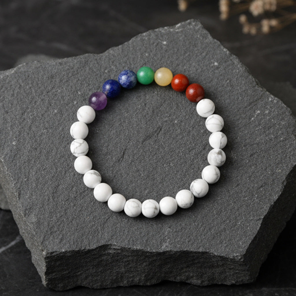 Howlite 7 Chakra Bracelet