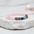 Rose Quartz 7 Chakra With Buddha Charm