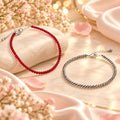 Garnet Anklet with Raw Pyrite Anklet