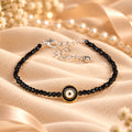Black Obsidian Anklet with Evil Eye Charm