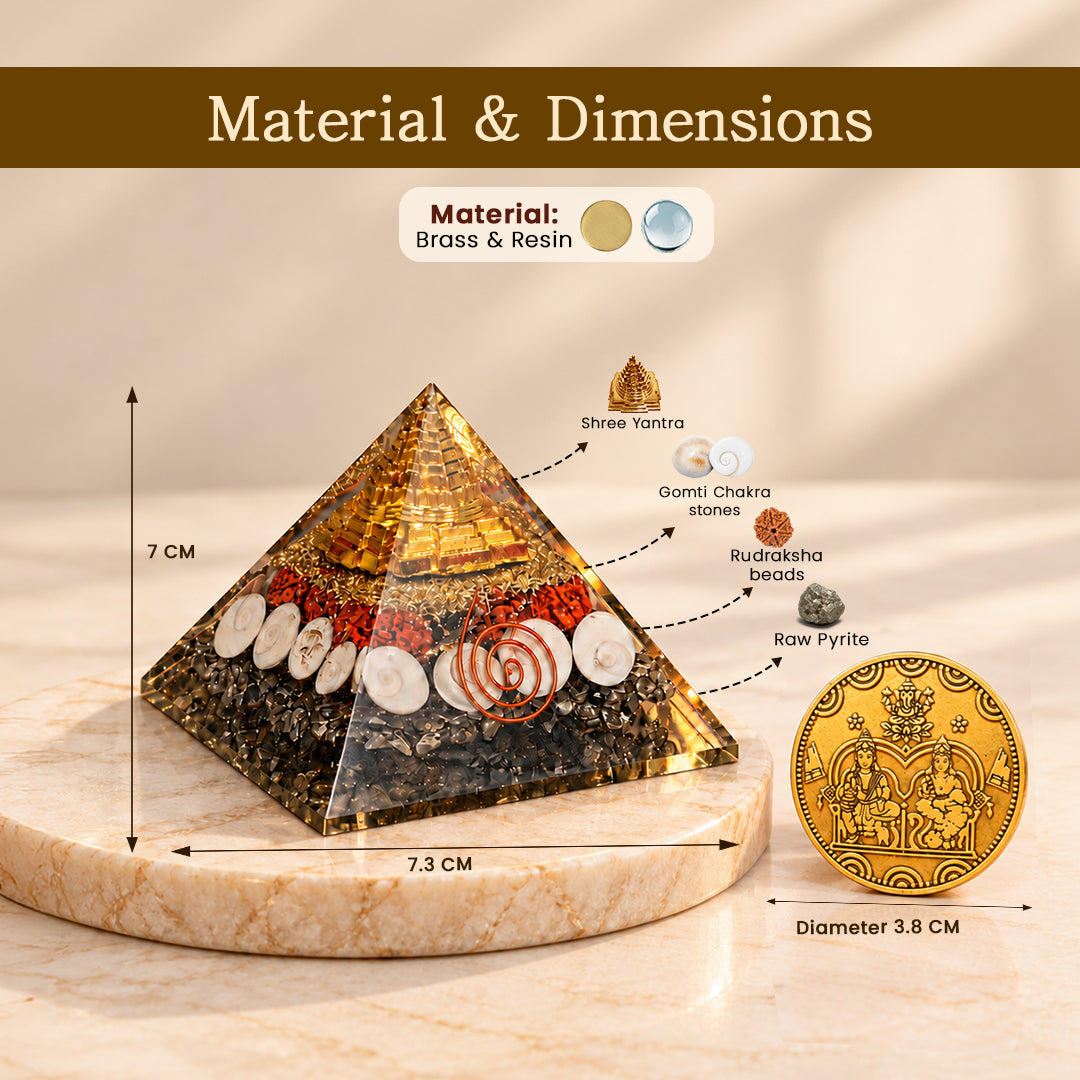 Gomti Chakra Pyramid material and dimensions
