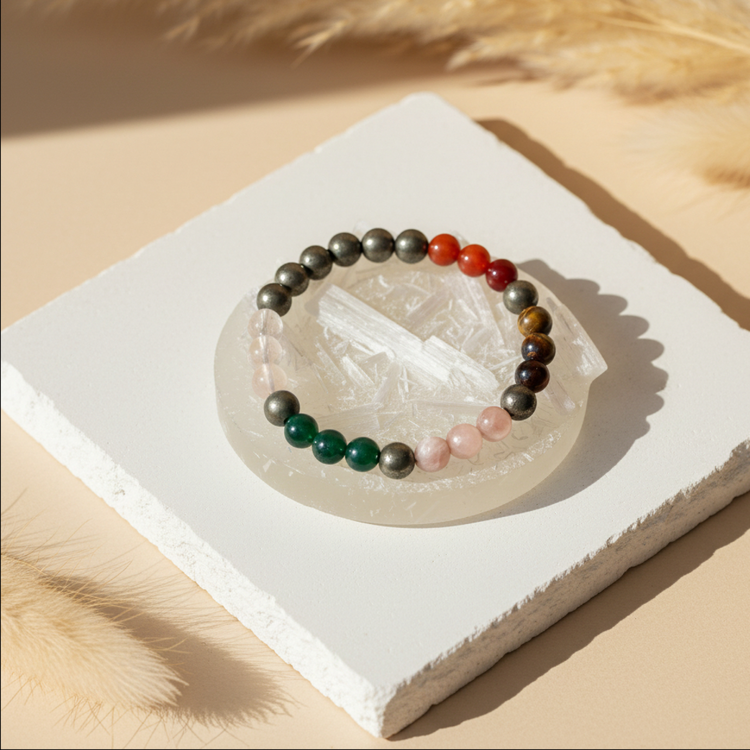 Dhan Vriddhi Bracelet & Selenite Plate Combo