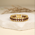 Siddh Gold Plated Rudraksha Chain Bracelet - 6mm