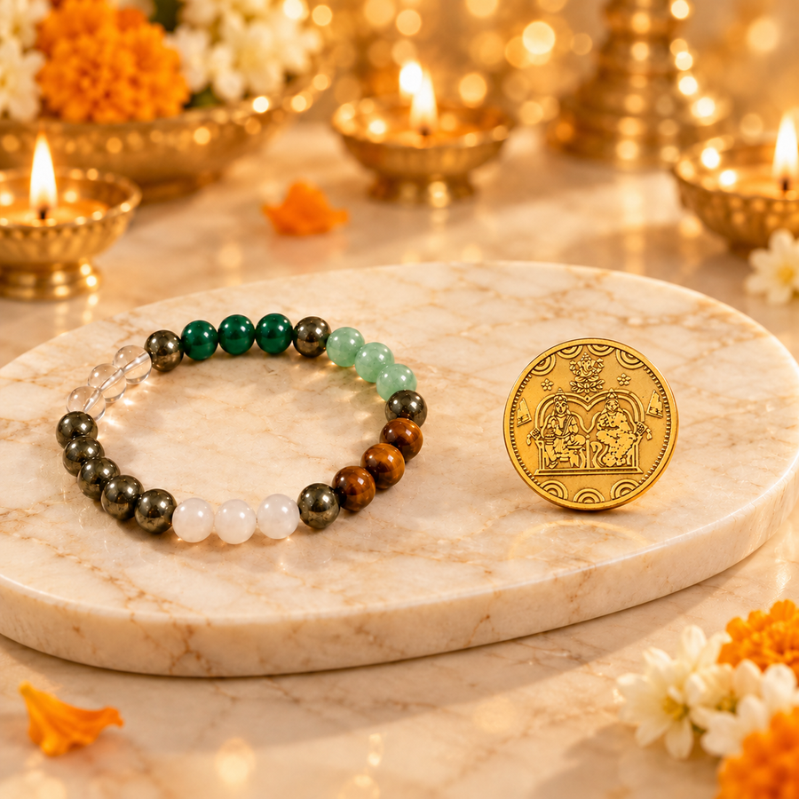 Kuber Coin & Dhan Yog Bracelet Combo