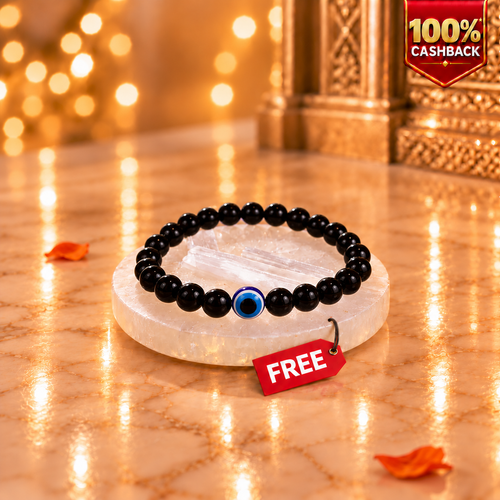Evil Eye Bracelet with Raw Moroccan Charging Plate