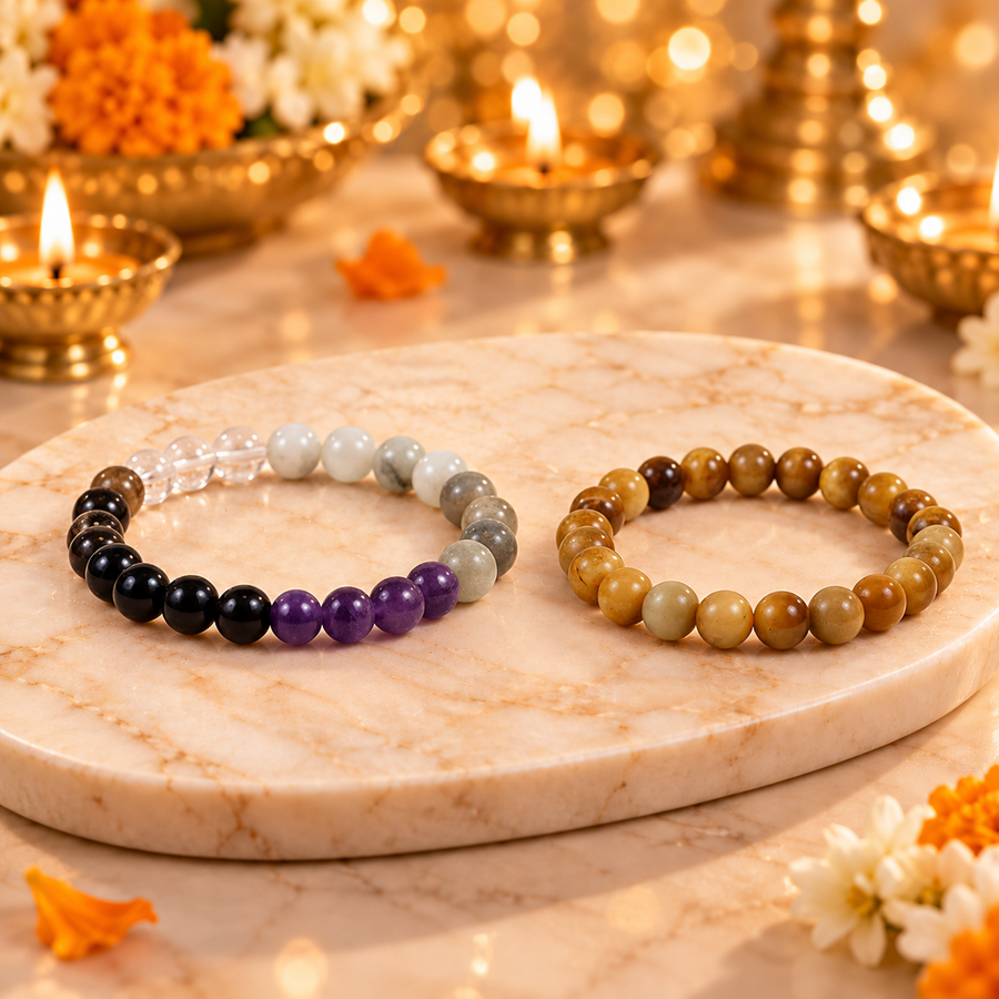 Cat's Eye Bracelet & Rahu Ketu Bracelet Combo