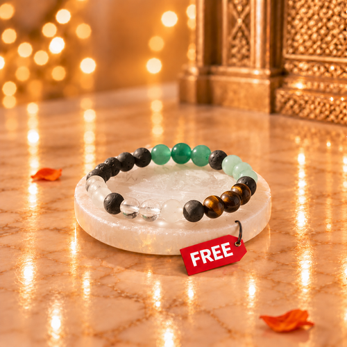 Dhan Yog Bracelet with Raw Moroccan Selenite Plate