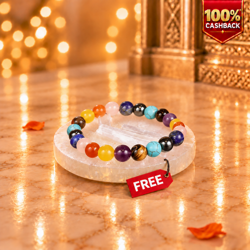 7 Chakra Bracelet with Raw Moroccan Charging Plate