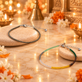 Dhan Yog Anklet & Raw Pyrite Anklet Combo