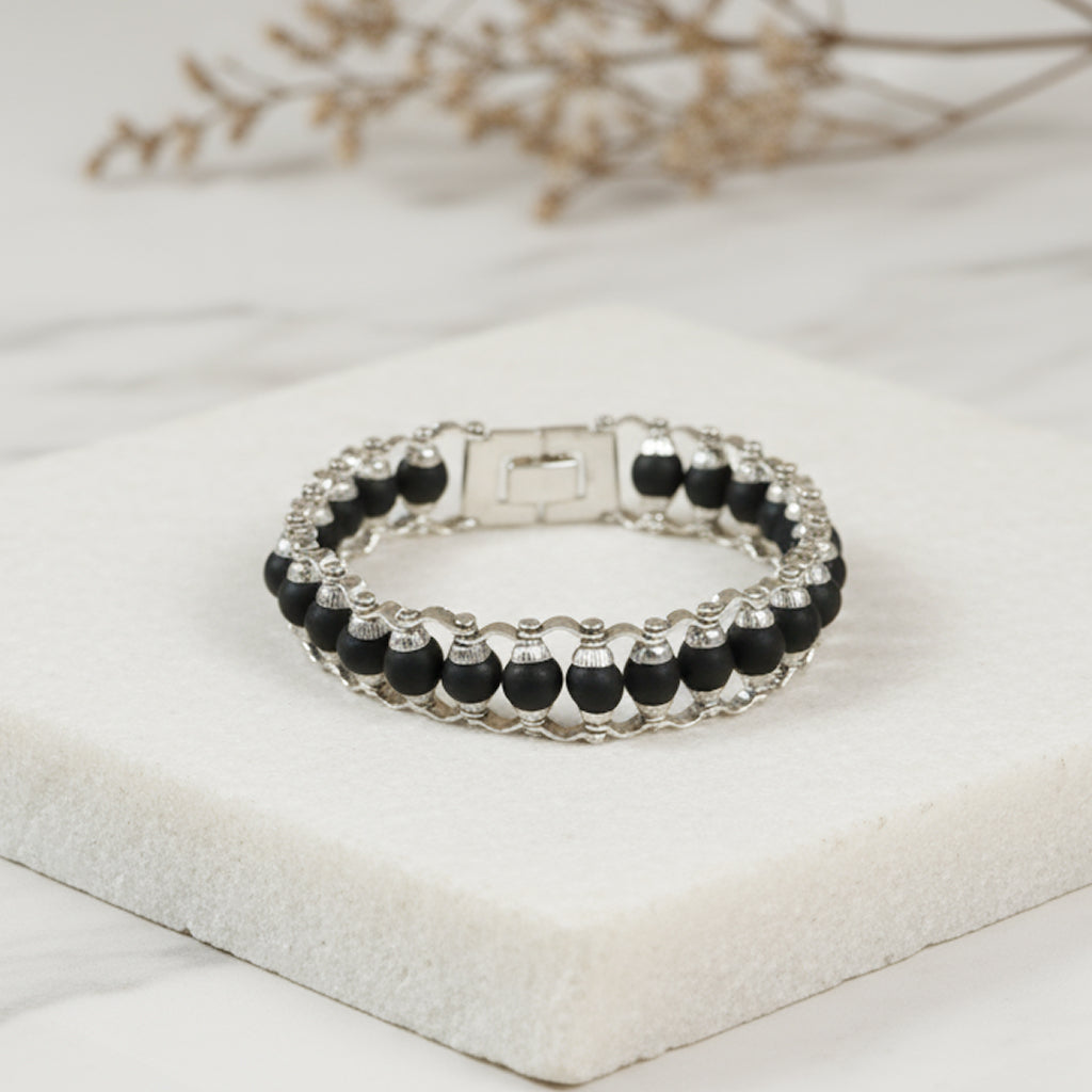 Silver Plated Karungali Bracelet