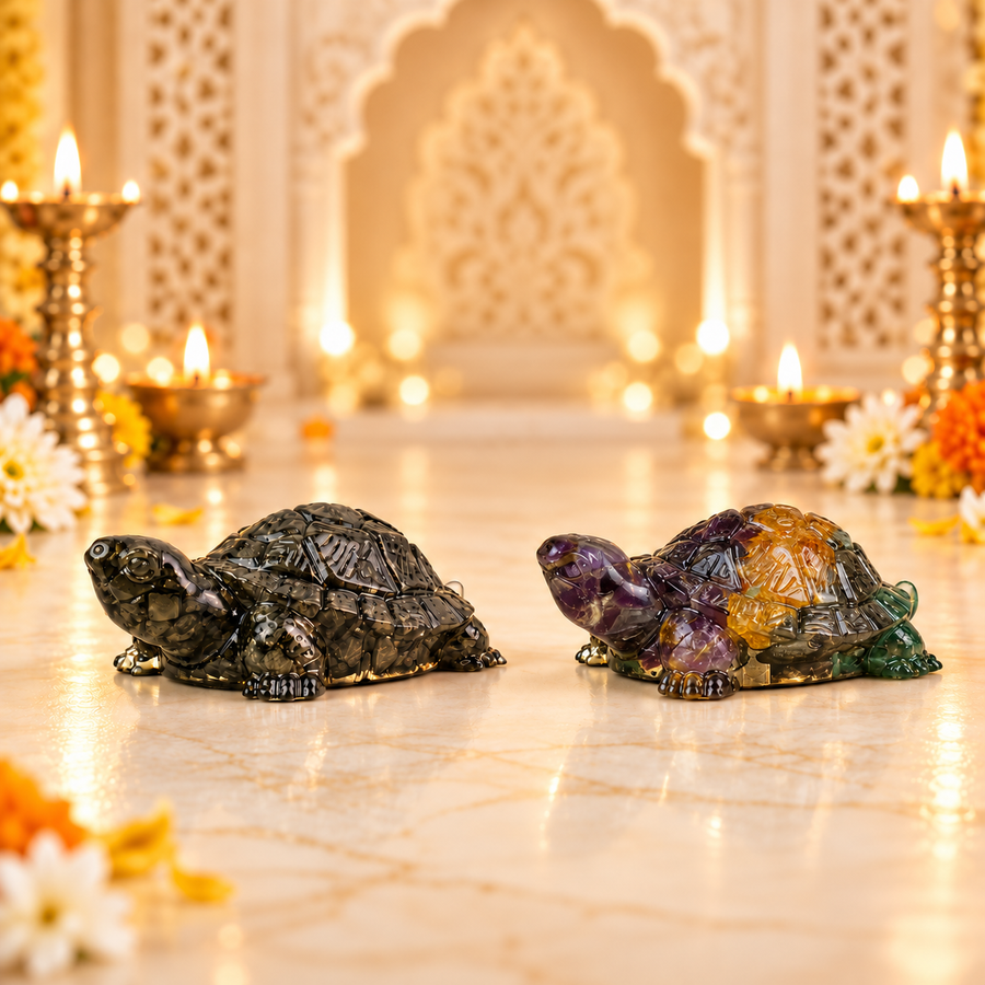 Pyrite Tortoise & Dhan Yog Tortoise Combo