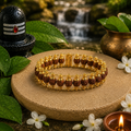 Gold Plated Rudraksha Chain Bracelet - 6mm