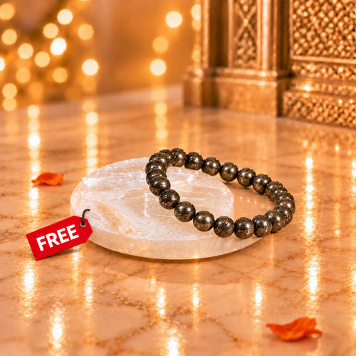 Raw Pyrite Bracelet with Moroccan Selenite Plate