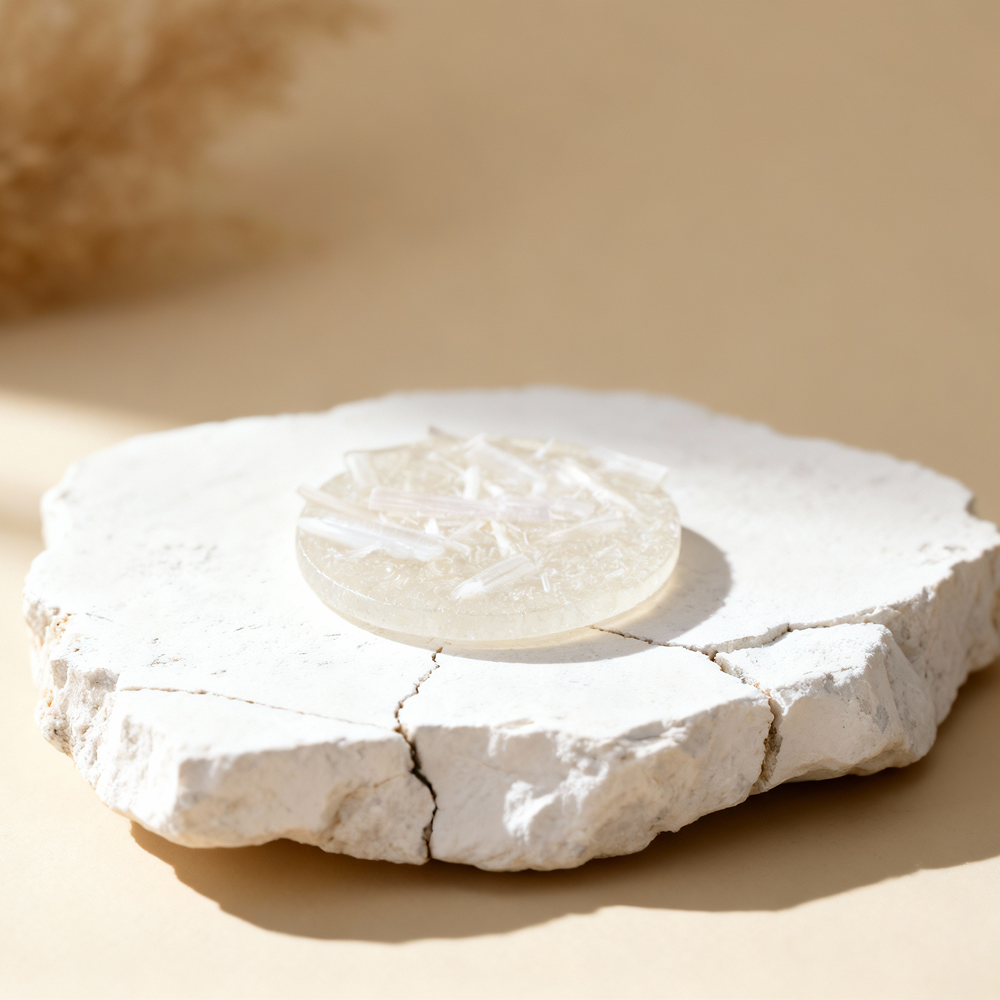 Raw Moroccan Selenite Plate
