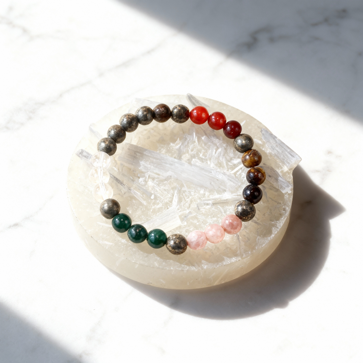Dhan Vriddhi Bracelet & Selenite Plate Combo