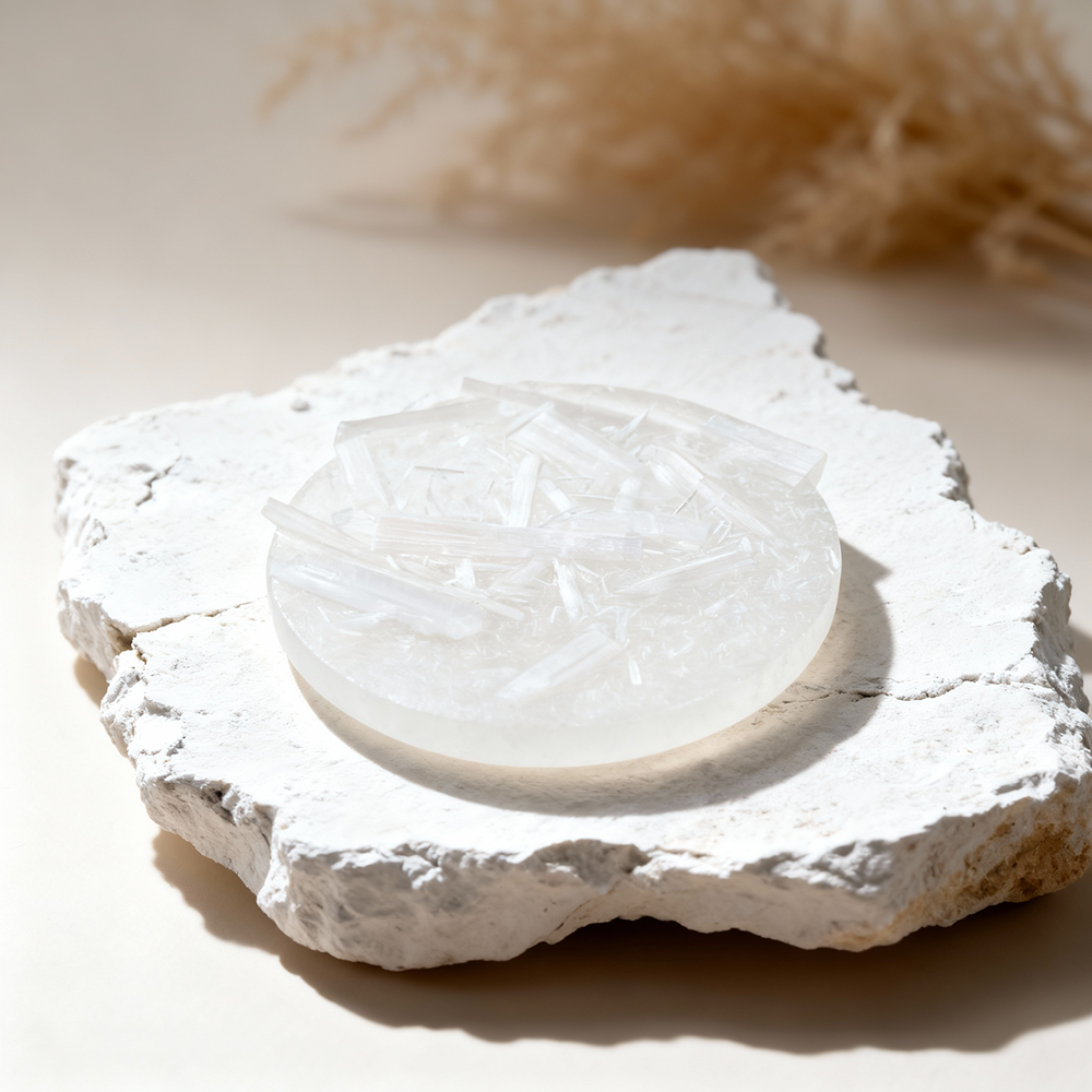 Raw Moroccan Selenite Plate