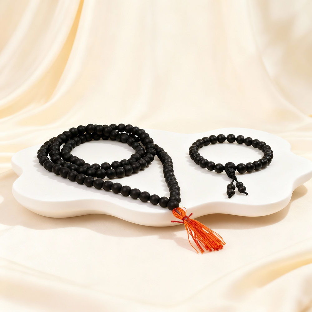 Karungali 108 Beads Mala & Bracelet Combo - 6mm - Image 2