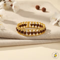 Gold Plated Rudraksha Chain Bracelet - 6mm