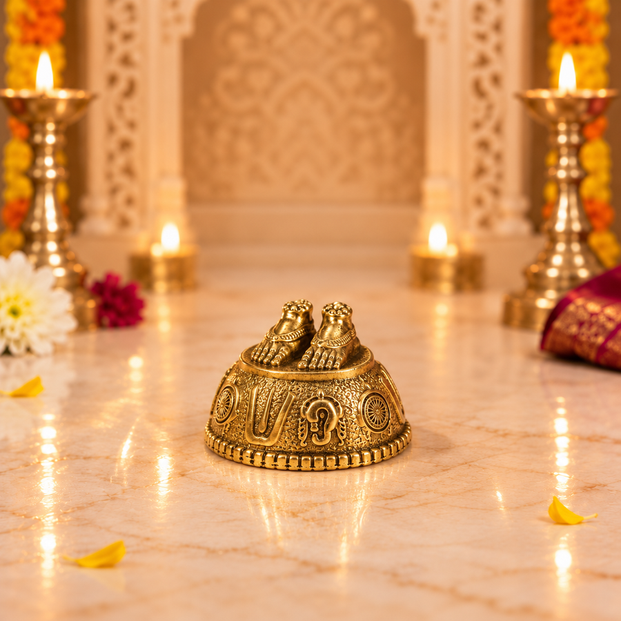 Brass Laxmi Charan for Prosperity