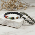 Navgrah Bracelet & Raw Pyrite Bracelet