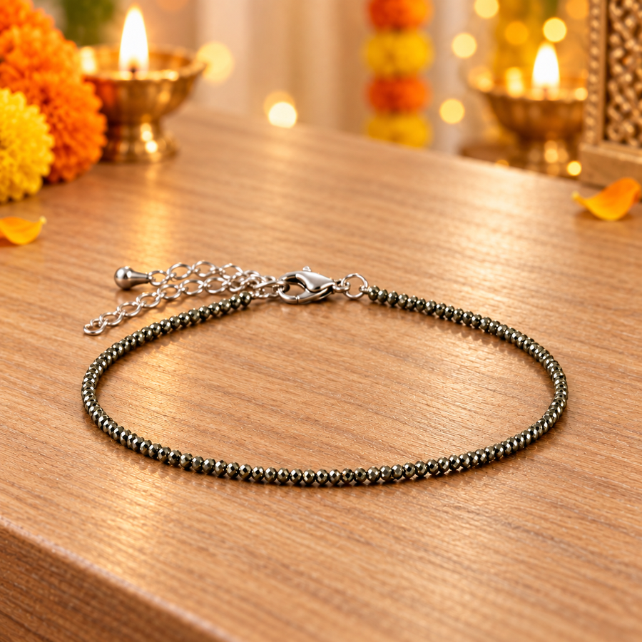 Raw Pyrite Anklet