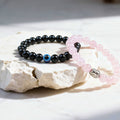 Rose Quartz & Evil Eye Bracelet
