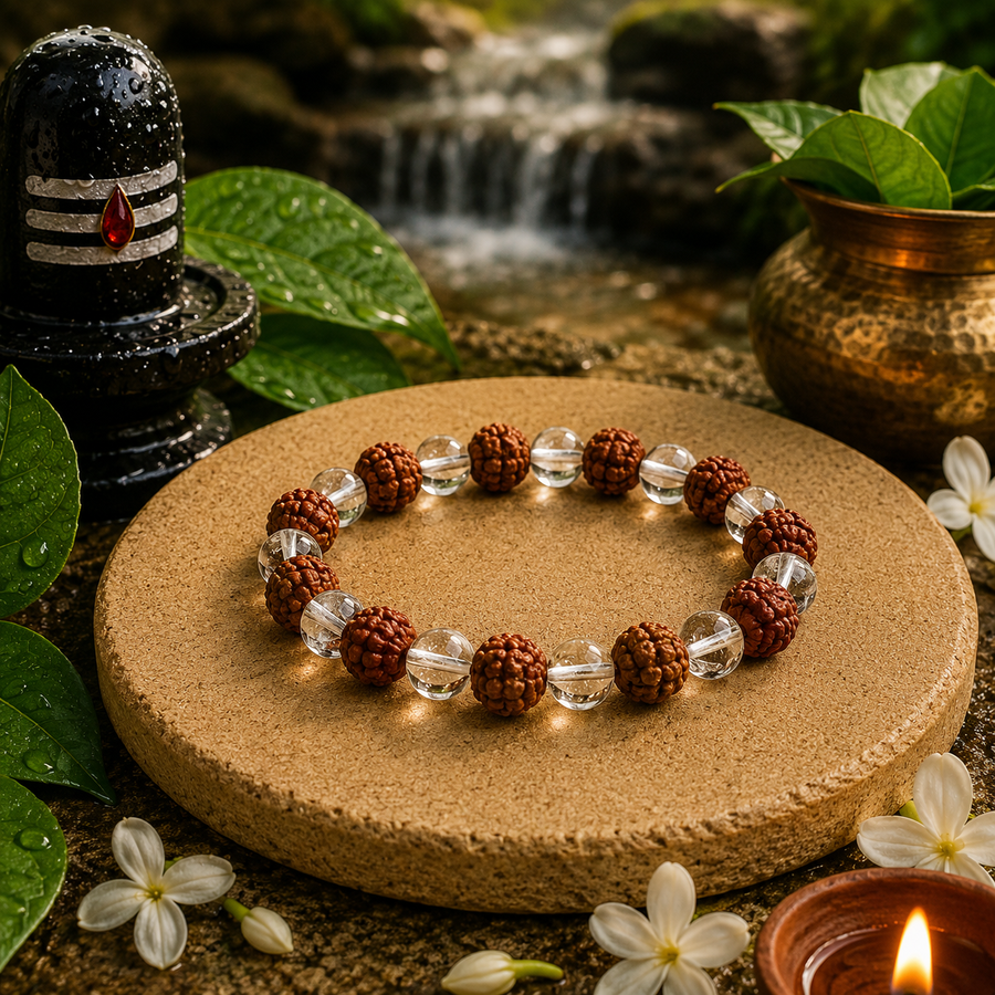 Sphatik Rudraksha Bracelet